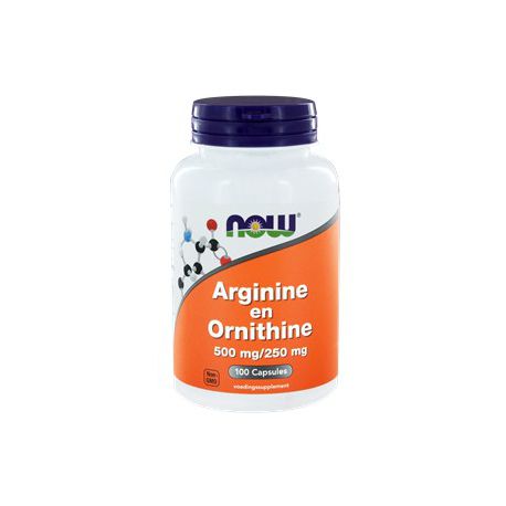 Arginine en Ornithine 500/250 mg NOW 