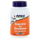 Arginine en Ornithine 500/250 mg NOW 