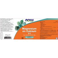 Magnesium en Calcium 2:1 NOW