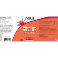 Vitamine D3 1000 IE & Vitamine K2 NOW
