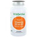 Vitamine D3 1000 IE en K2 45 mcg Vegan Vitortho 