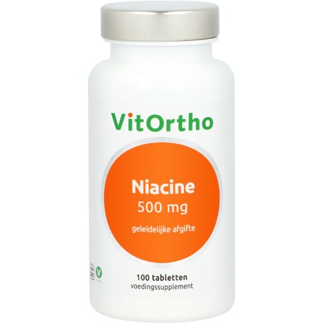 Niacine 500 mg geleidelijke afgifte Vitortho