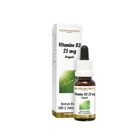 Vitamine D3 25 mcg Druppels Golden Naturals 