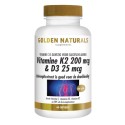 Vitamine K2 200 mcg & D3 25 mcg Golden Naturals 