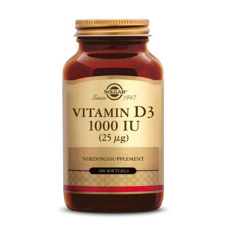 Vitamine D-3 1000 IU softgels Uit visleverolie (25 mcg) Solgar