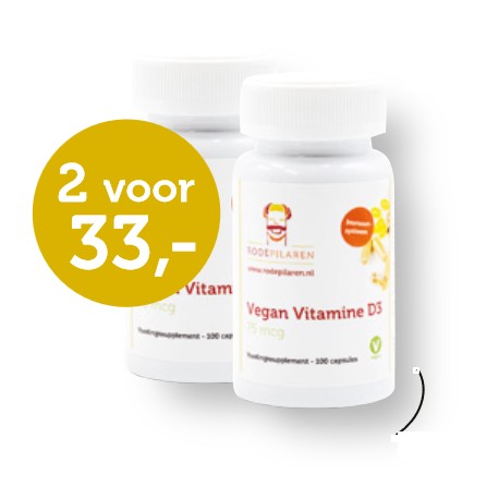 Vitamine D3 75mcg vegan Rode Pilaren