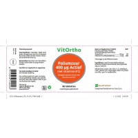 Foliumzuur 400 mcg met vitamine B12 Vitortho 