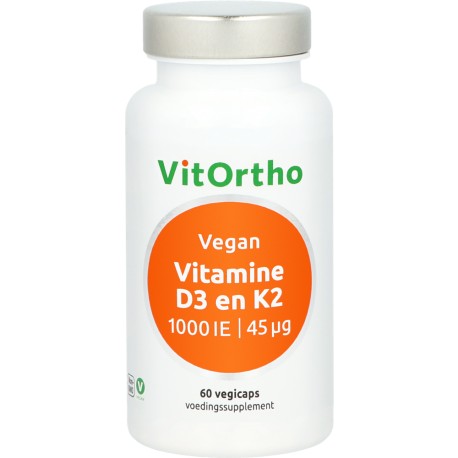 Vitamine D3 1000 IE en K2 45 mcg Vegan Vitortho 