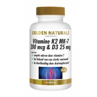Vitamine K2 200 mcg & D3 25 mcg Golden Naturals 