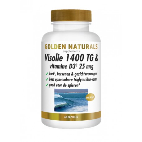Visolie 1400 TG & vitamine D3 25 mcg Golden Naturals