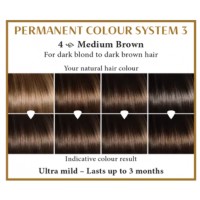 Medium brown 4  Long Lasting Colour Henna Plus 