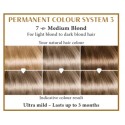 Medium blond 7  Long Lasting Colour Henna Plus