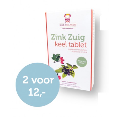 Zink Zuig keel tablet  Rode Pilaren