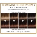 Warm brown 4.45  Long Lasting Colour Henna Plus